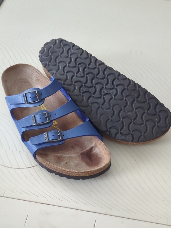 Birkenstock Shoes - Birkenstock Blue Triple-Strap Women's Florida Sandal